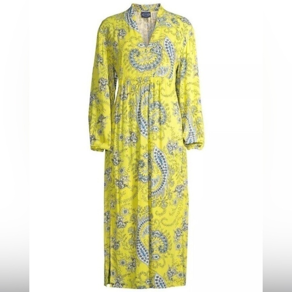 SCOOP Yellow Paisley Maxi dress Size XL (16-18)